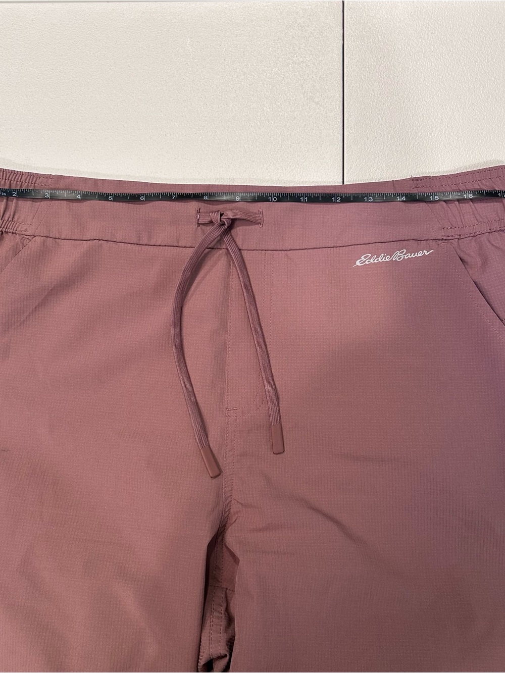 Eddie Bauer Women’s Size XL Ripstop Ankle Pants in Mauve Pull On Drawstring Crop - Picture 7 of 12